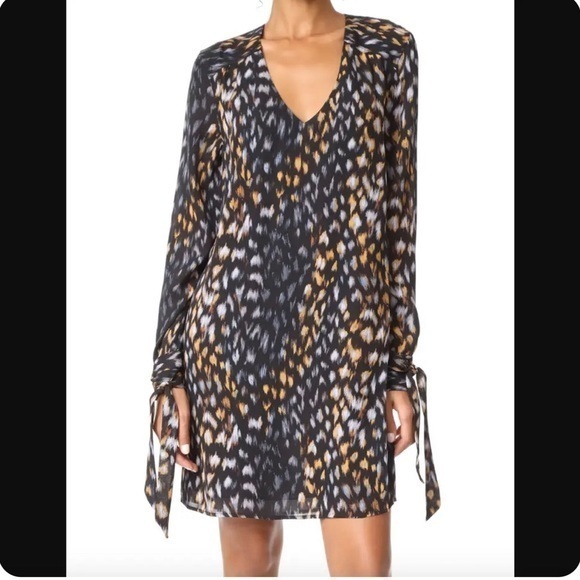 Equipment Dresses & Skirts - Equipment True Black Multi Geometric Bree silk Dress size extra small‎